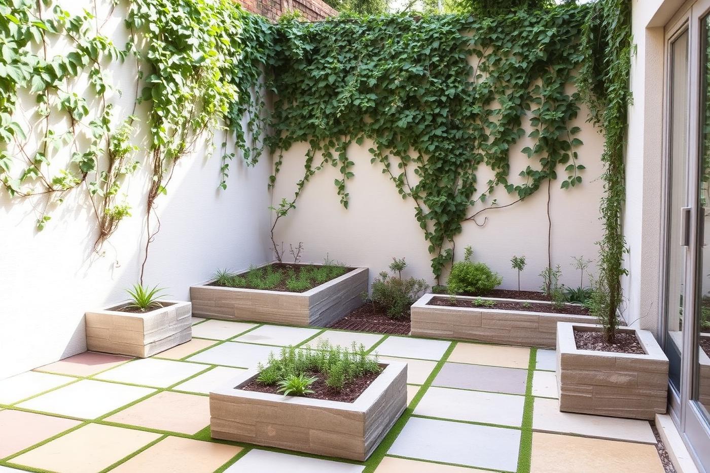 The Stone Courtyard — fictional landscaping project